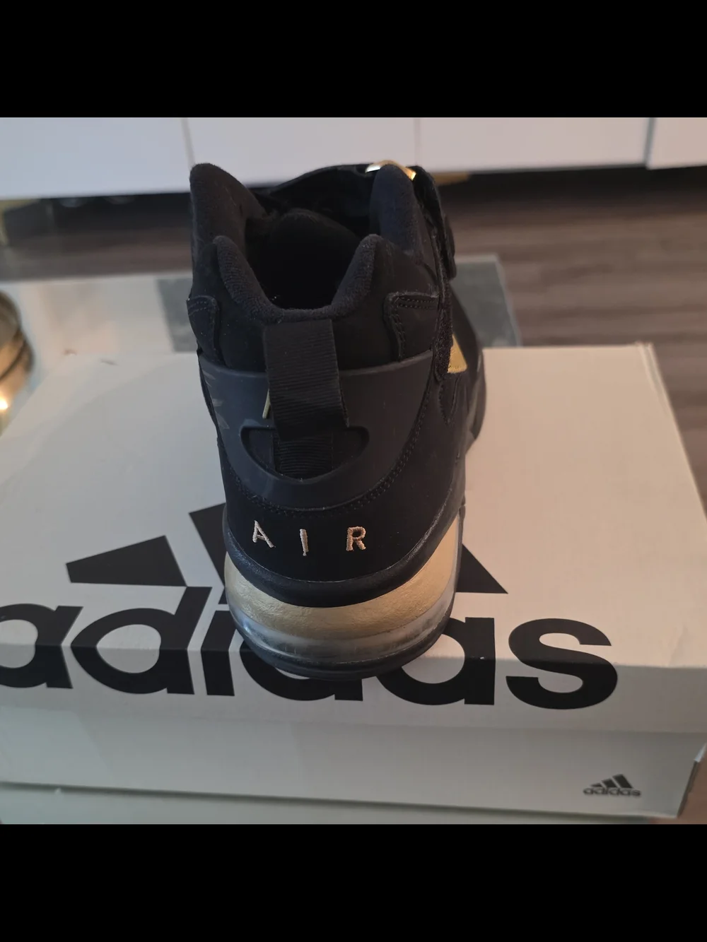 Nike Air Force Max Cb Mid-Top Sneaker Black/Gold Lace-Up Hook & Loop - Picture 11 of 11